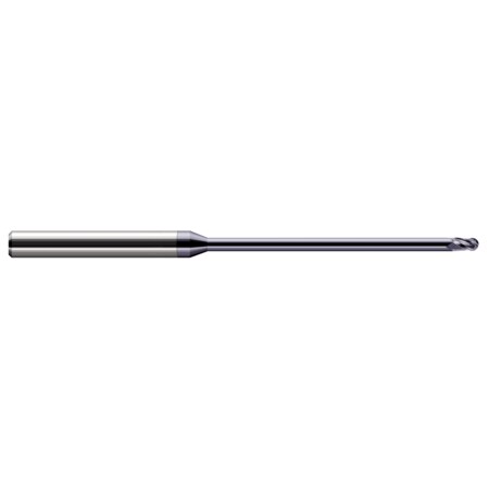 Harvey Tool Miniature End Mill - Ball - Long Reach, Stub Flute, 0.0310" (1/32) 59431-C3